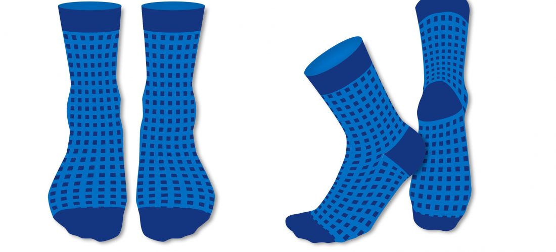 RMV-Socken im Bahnsitz-Muster (Bild: .rmv-fan-shop.de)