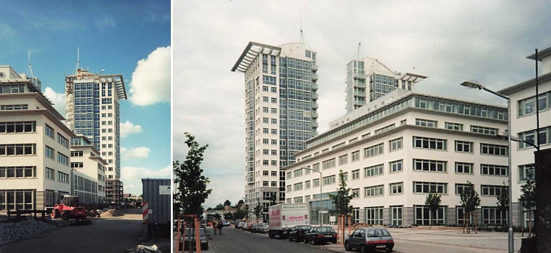 Berlin, Twin Towers, Bauarbeiten und Fertigstellung, 1997/97 (Bilder: privat, via ebay)